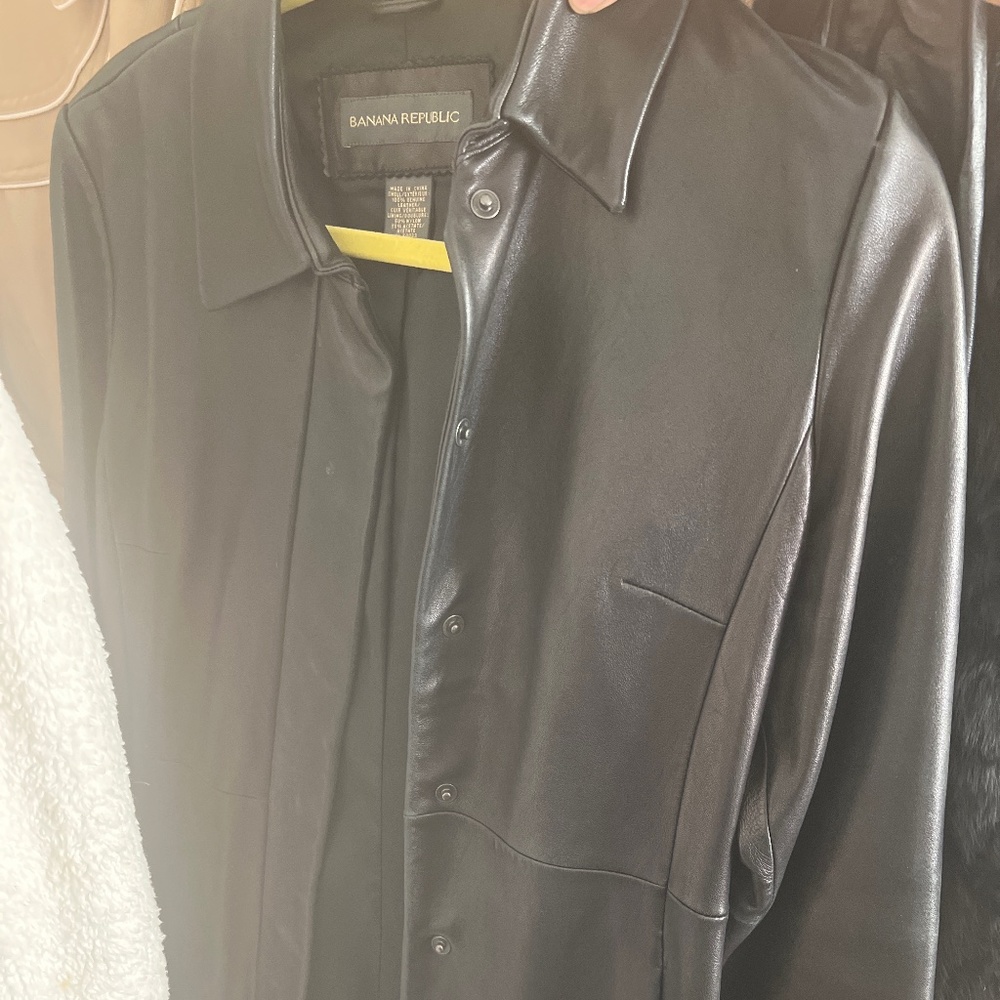 Banana republic leather blazer jacket